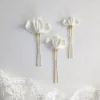 Set de 3 épingles à cheveux cérémonie en porcelaine