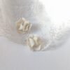 Boucle d'oreille Fleur mariage bohème chic, boucles fleur blanche
