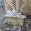 Barrette cheveux mariage . accessoire cheveux luxe pour mariage. Peigne porcelaine nacrée et perles ivoire